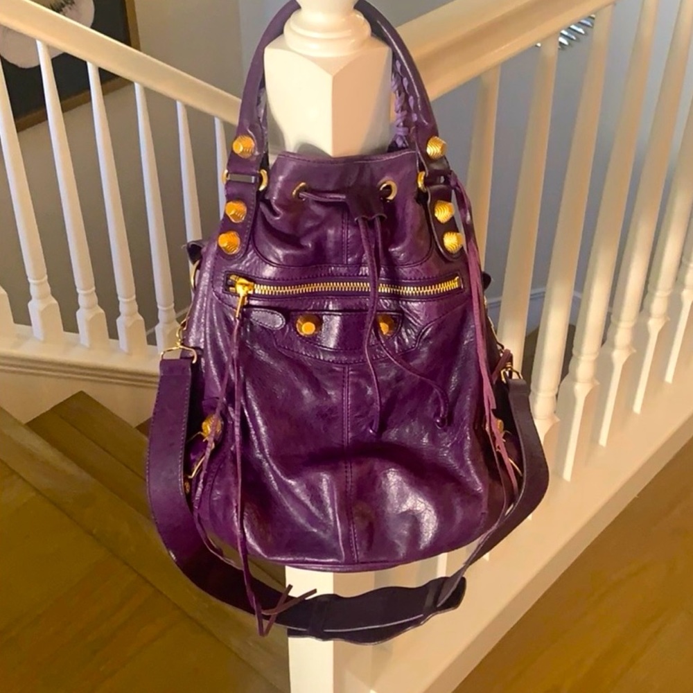 PURPLE BALENCIAGA BAG WITH MIRROR
